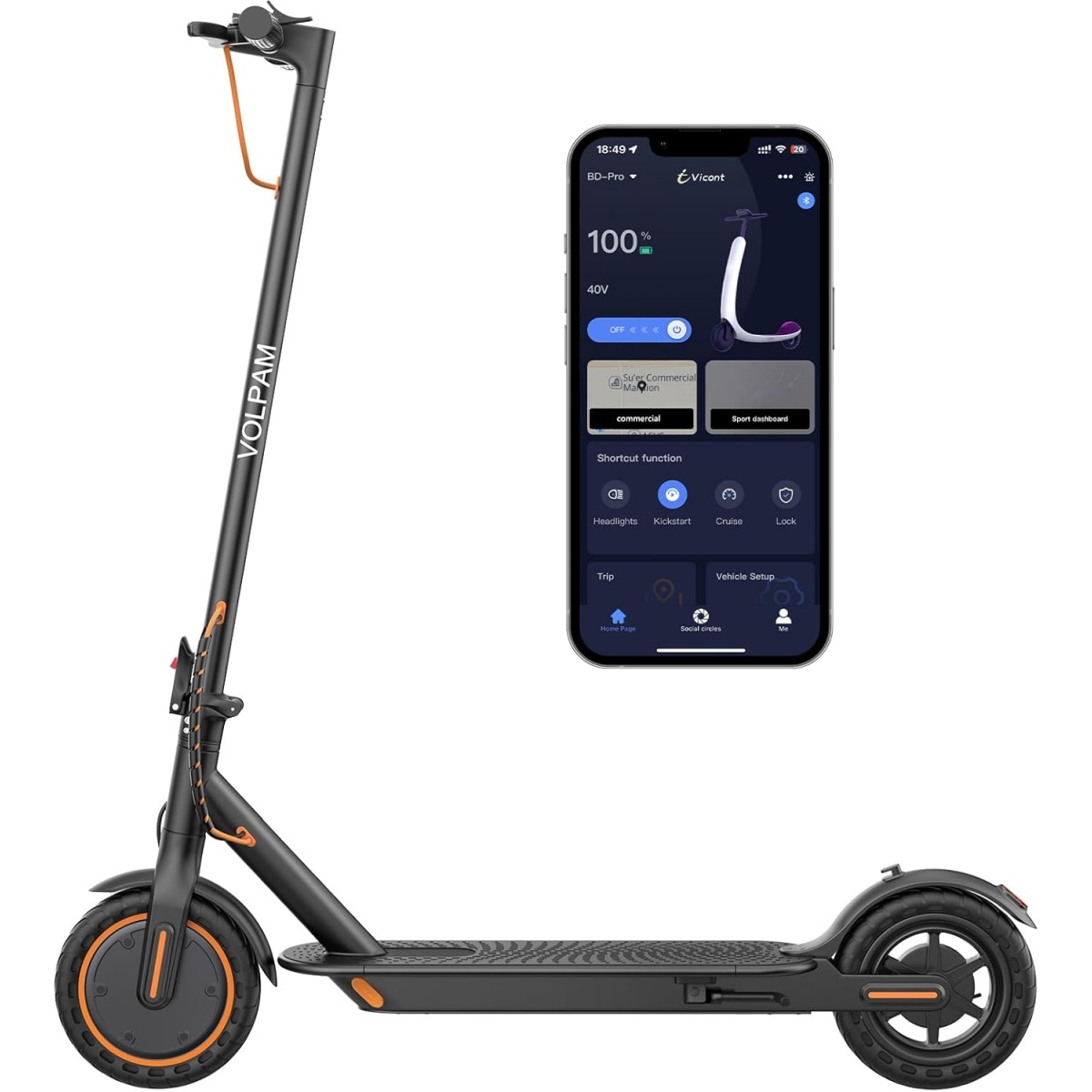 VOLPAM Electric Scooter with Dual Braking Q1